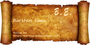 Barthos Emma névjegykártya